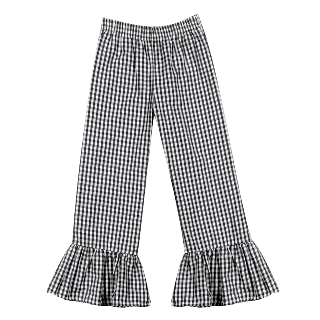 Girls Gingham Ruffle Pants