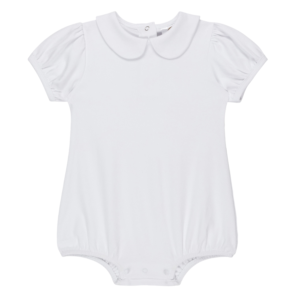 Girls Short Puff Sleeved Peter Pan Bubble