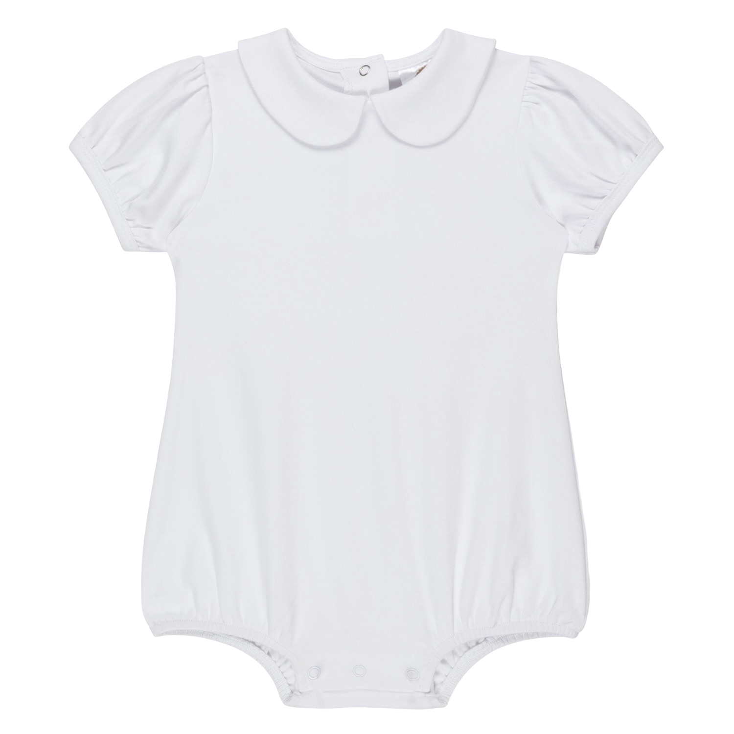 Girls Short Puff Sleeved Peter Pan Bubble