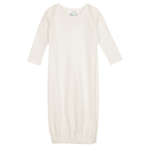 Unisex Long Sleeve Infant Gown with Hidden Zipper