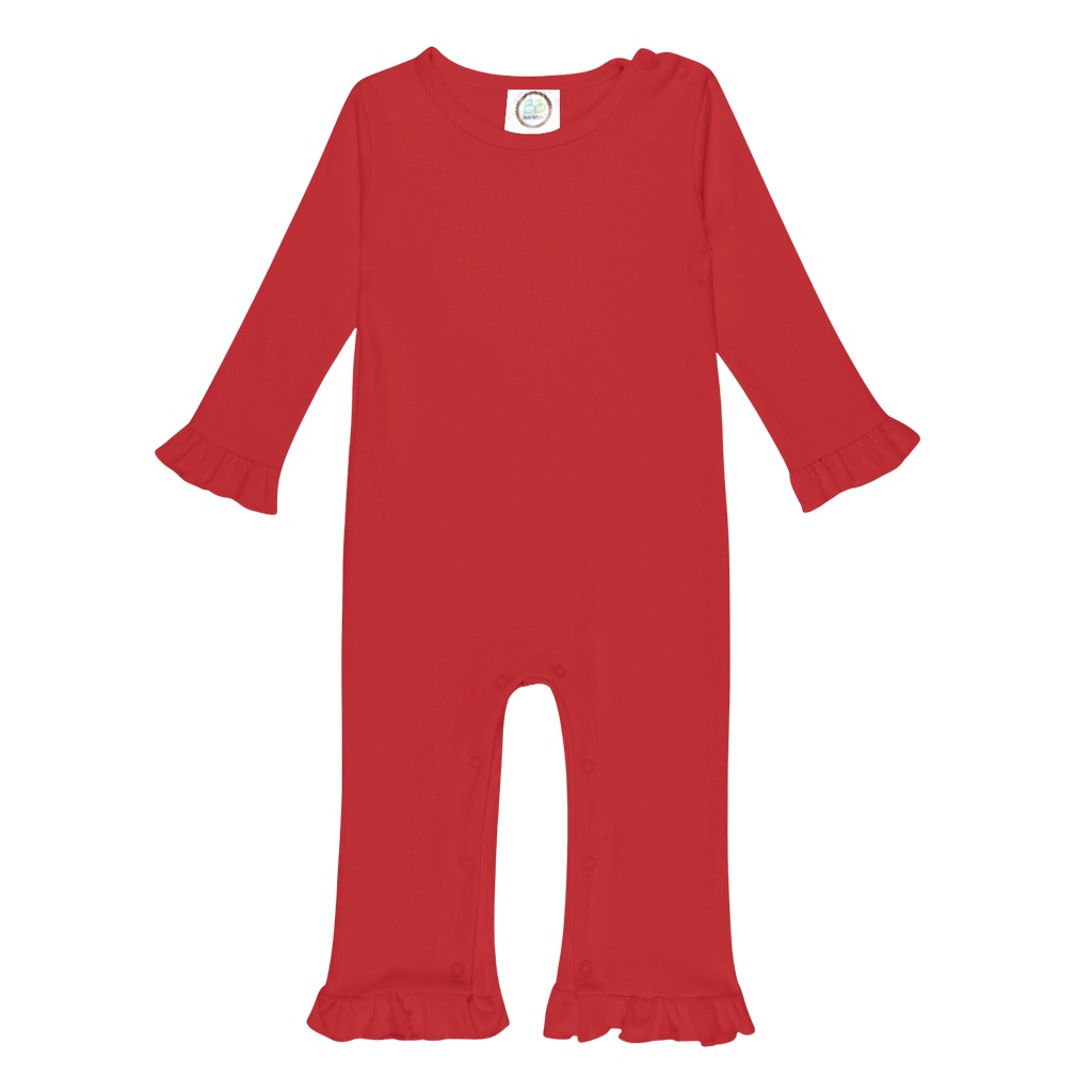 Girls Long Sleeve Ruffle Romper