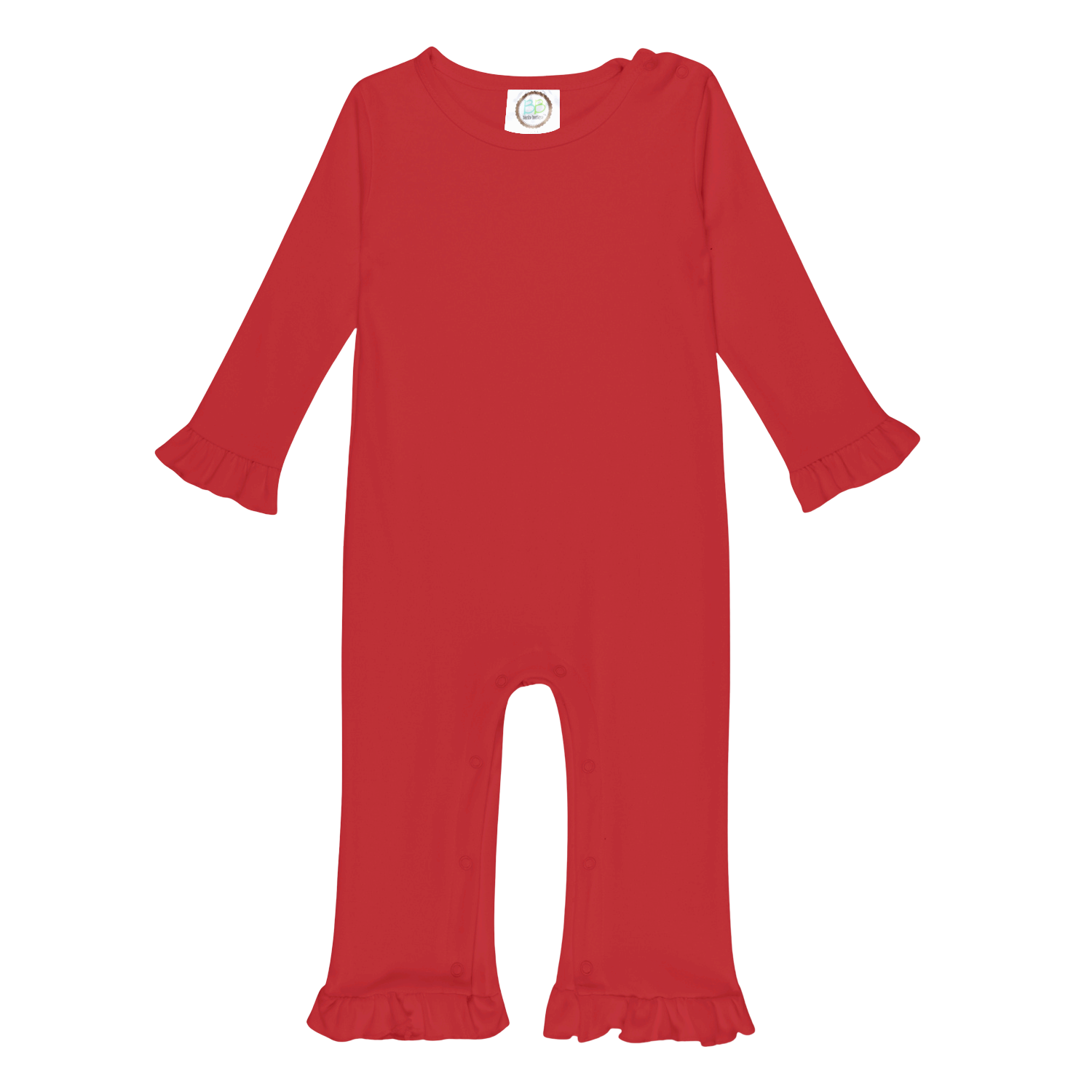 Girls Long Sleeve Ruffle Romper