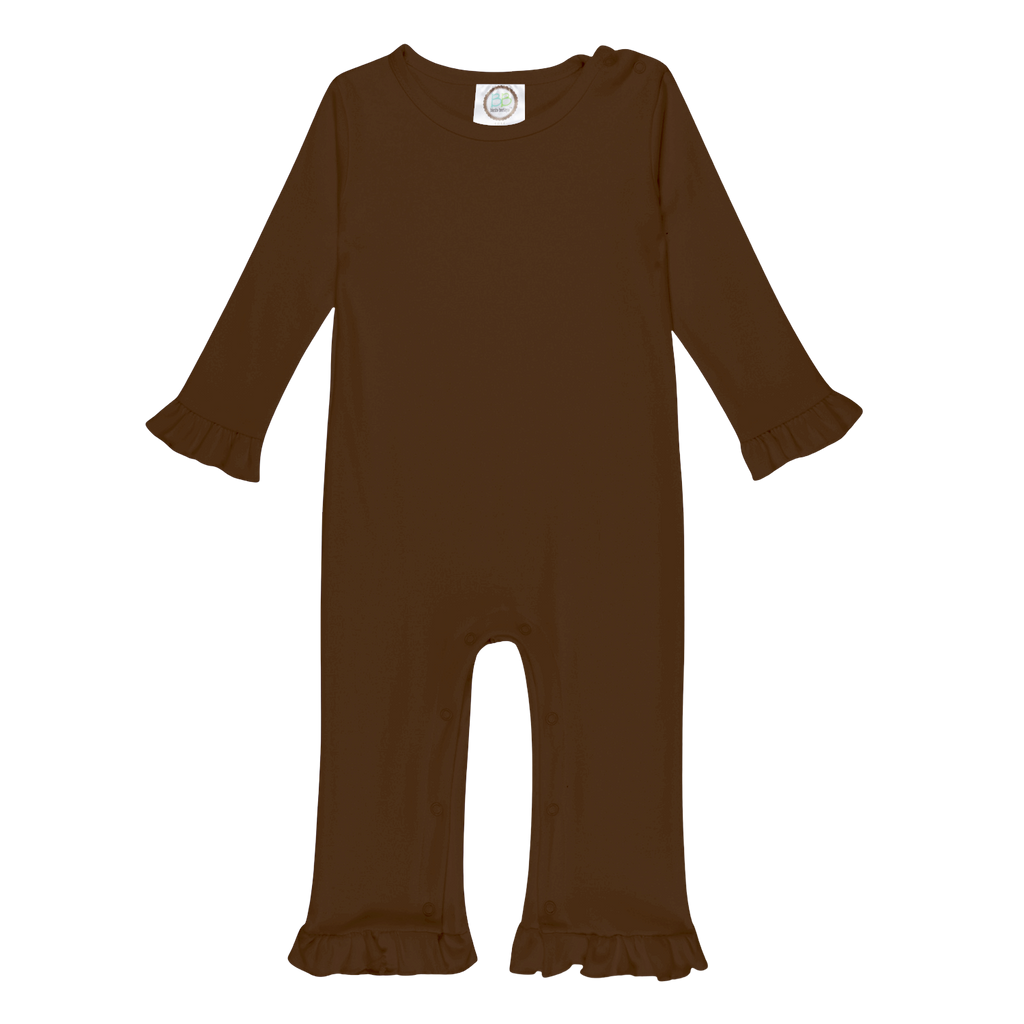 Girls Long Sleeve Ruffle Romper