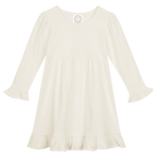 Girls Long Sleeve Empire Waist Ruffle Dress