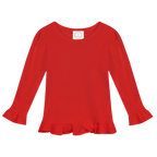 Girls Long Sleeve Ruffle T-Shirt