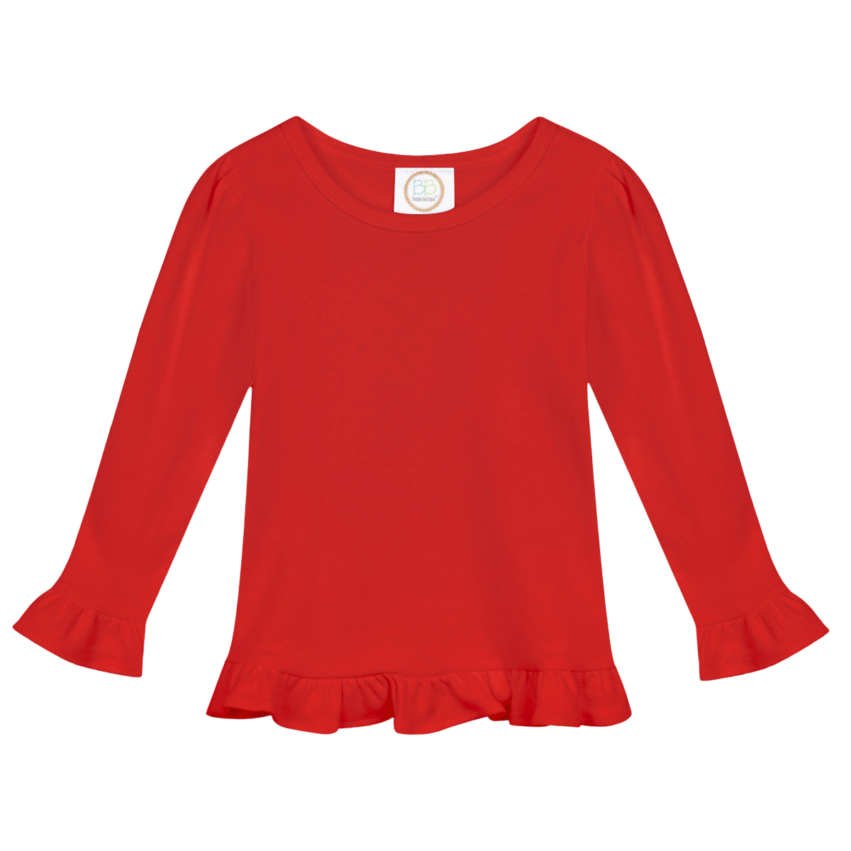 Girls Long Sleeve Ruffle T-Shirt