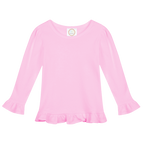 Girls Long Sleeve Ruffle T-Shirt