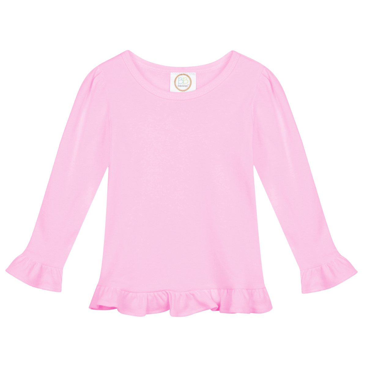 Girls Long Sleeve Ruffle T-Shirt