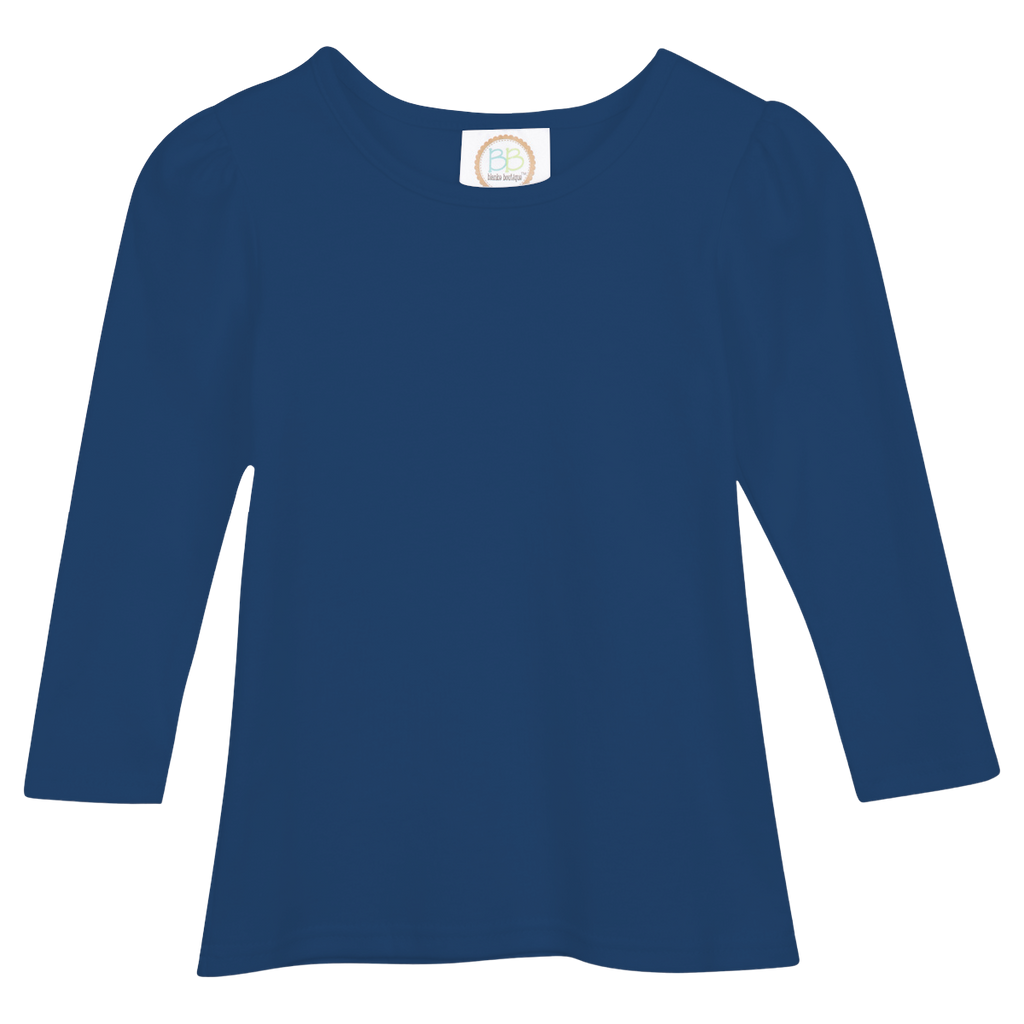 Girls Long Sleeve Plain T-Shirt