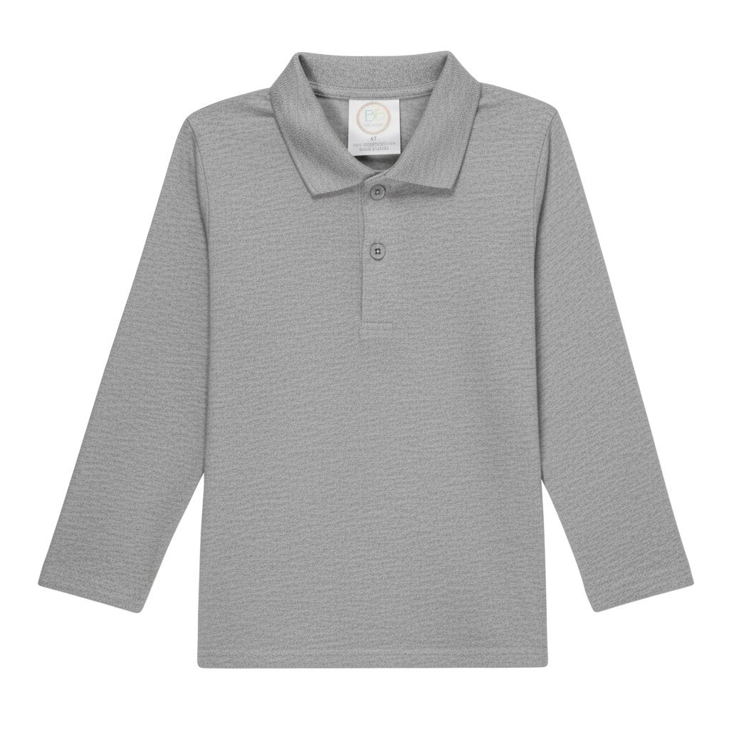 Boys Long Sleeve Polo Style Collared Shirt