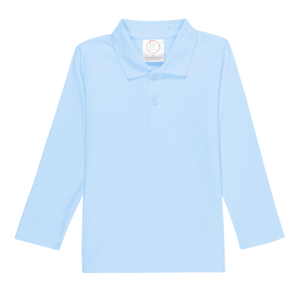 Boys Long Sleeve Polo Style Collared Shirt