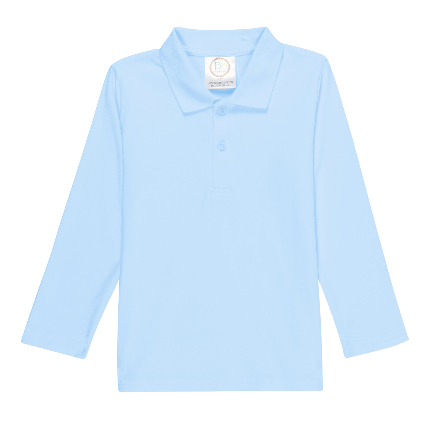 Boys Long Sleeve Polo Style Collared Shirt