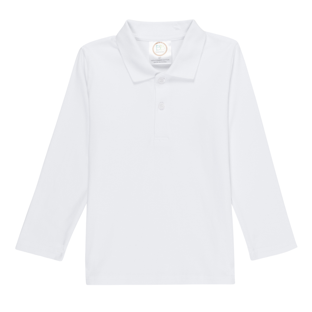 Boys Long Sleeve Polo Style Collared Shirt
