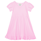 Girls Short Sleeve Empire Waist Ruffle Dress
