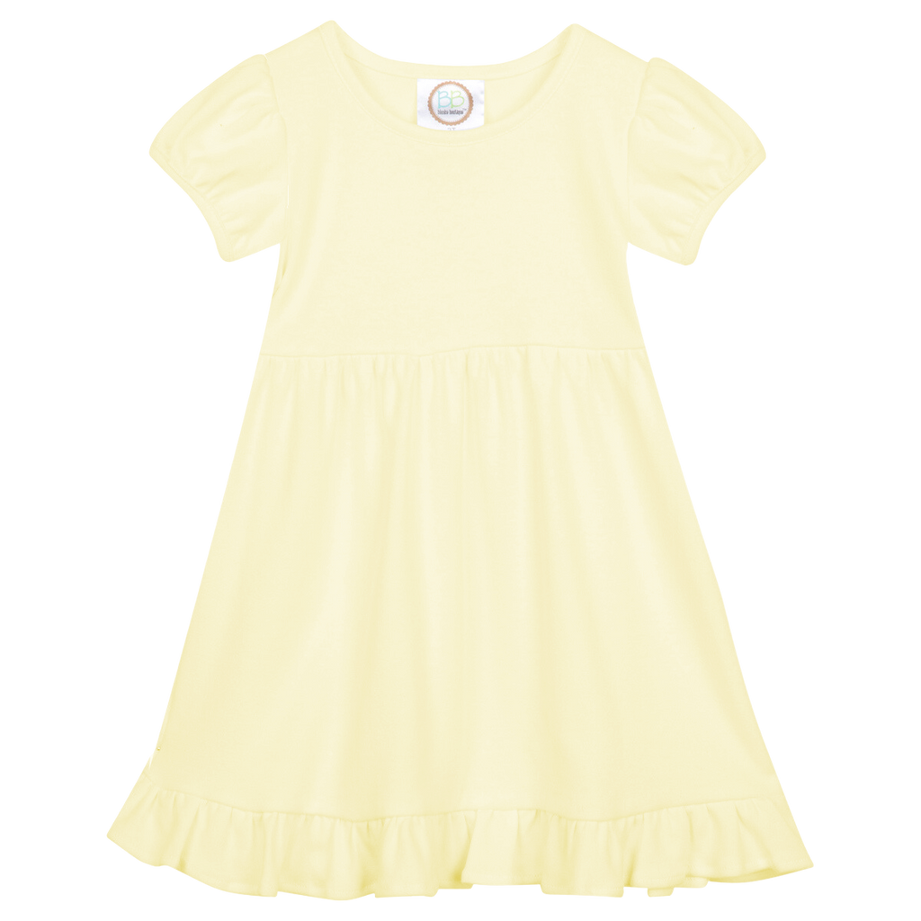 Girls Short Sleeve Empire Waist Ruffle Dress