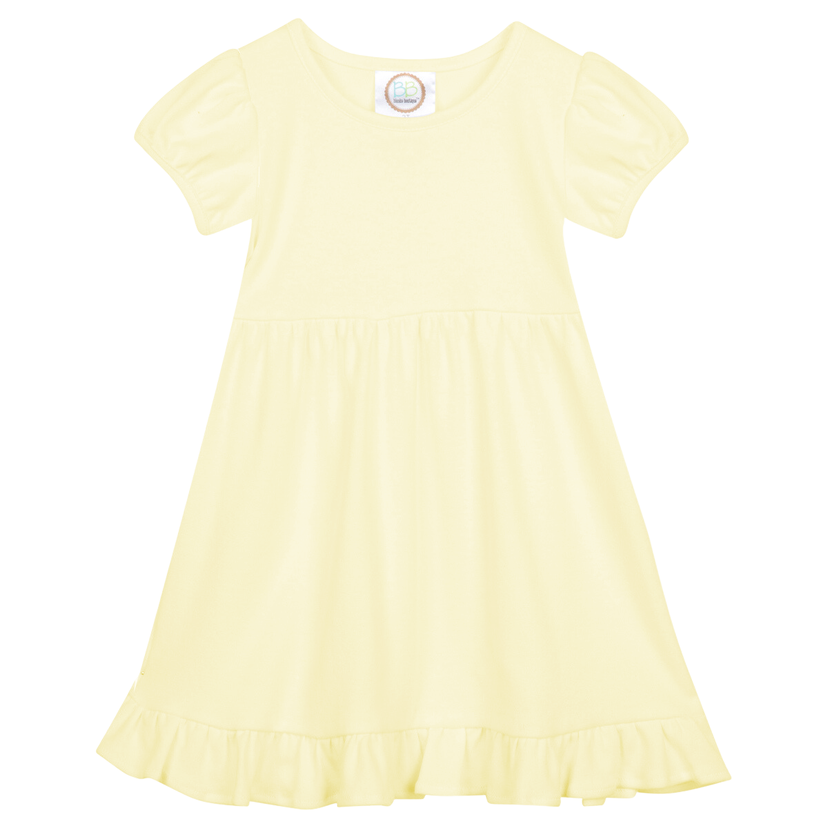 Girls Short Sleeve Empire Waist Ruffle Dress