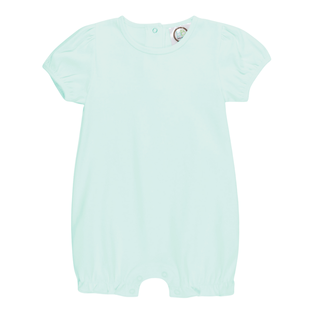 Girls Puff Sleeved Ruffle Leg Romper