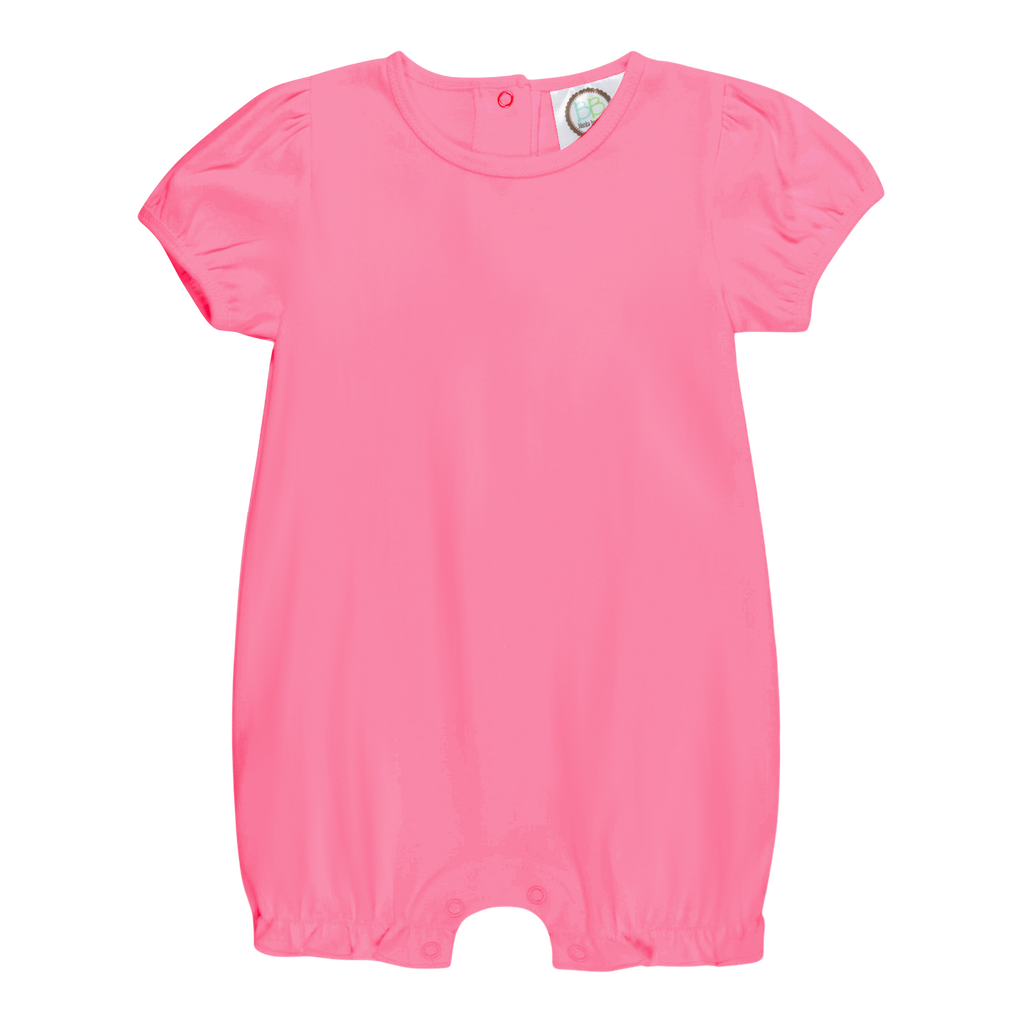 Girls Puff Sleeved Ruffle Leg Romper