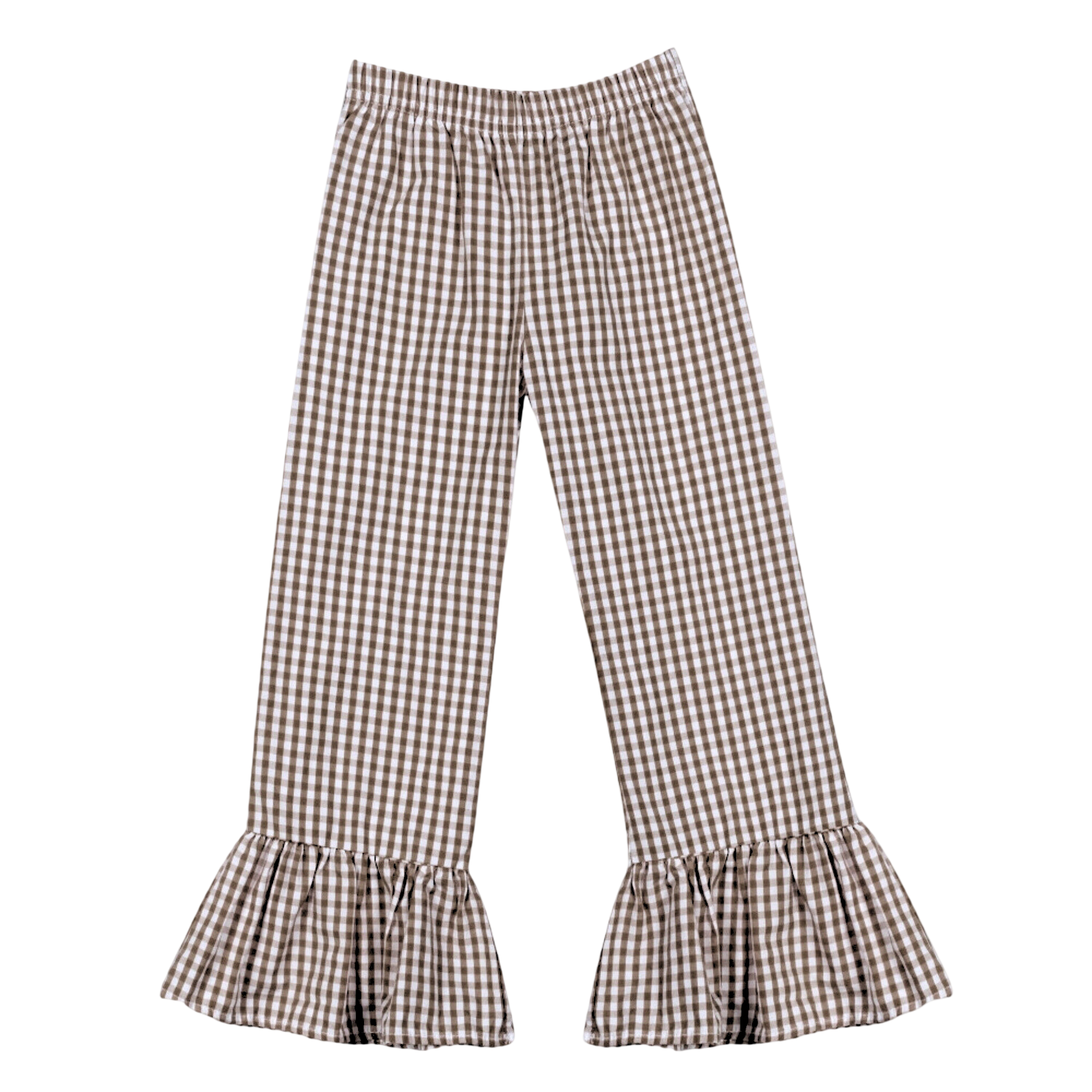 Girls Gingham Ruffle Pants