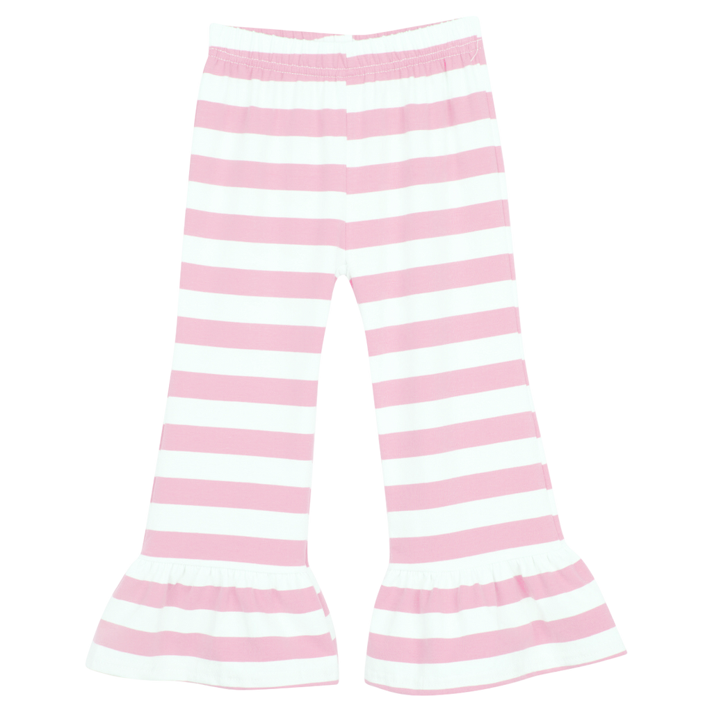 Girls Striped Ruffle Pants