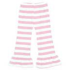 Girls Striped Ruffle Pants