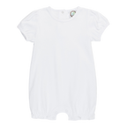 Girls Puff Sleeved Ruffle Leg Romper