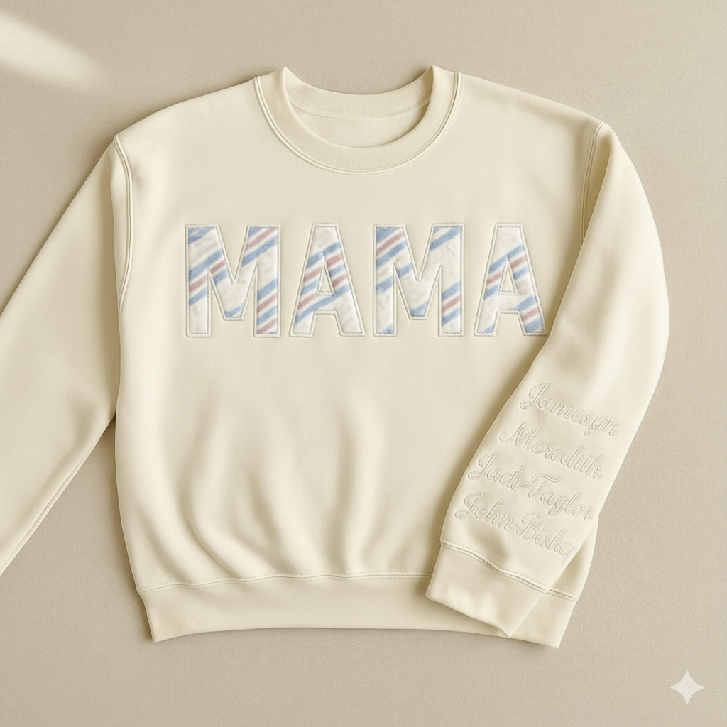 “Mama” Appliqué Sweatshirt