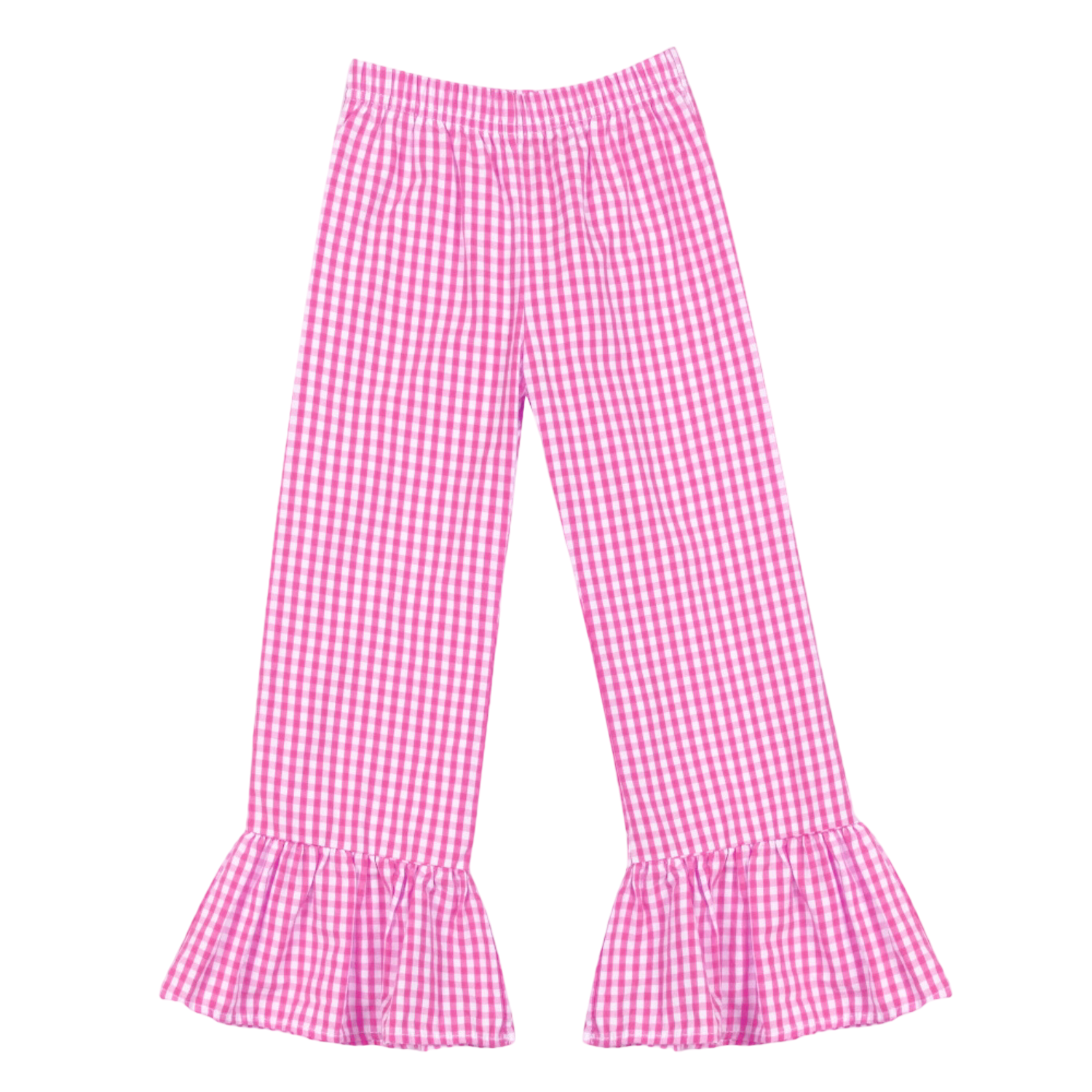 Girls Gingham Ruffle Pants