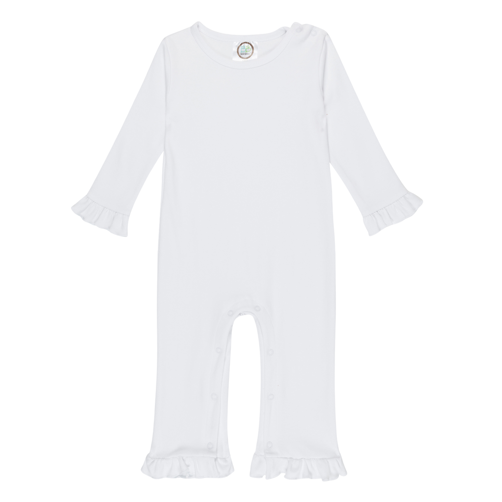 Girls Long Sleeve Ruffle Romper