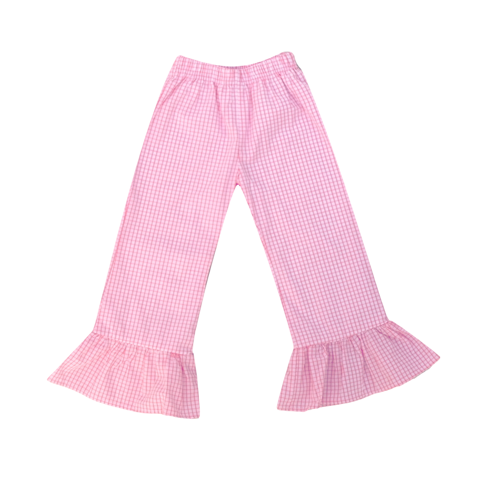 Girls Gingham Ruffle Pants
