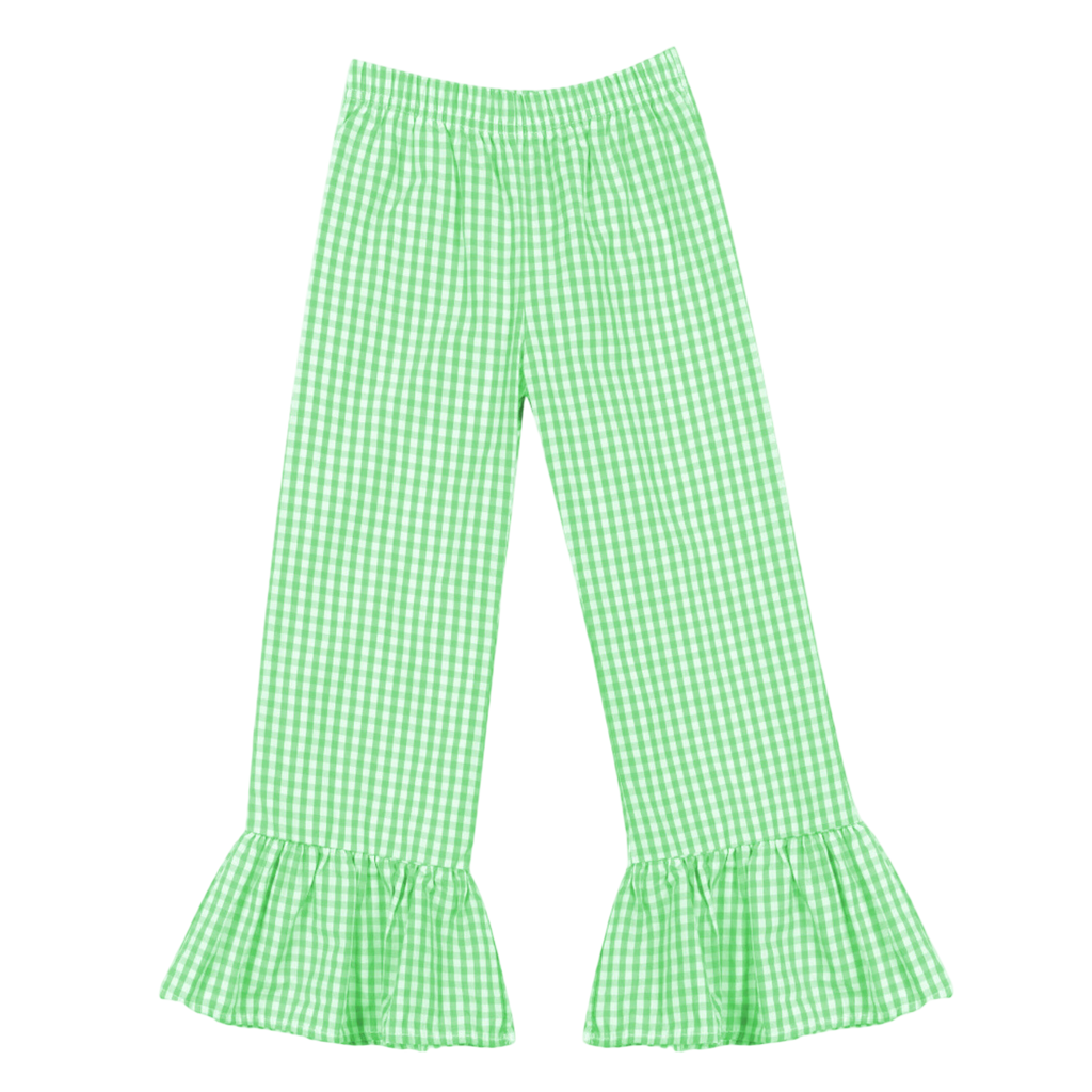 Girls Gingham Ruffle Pants