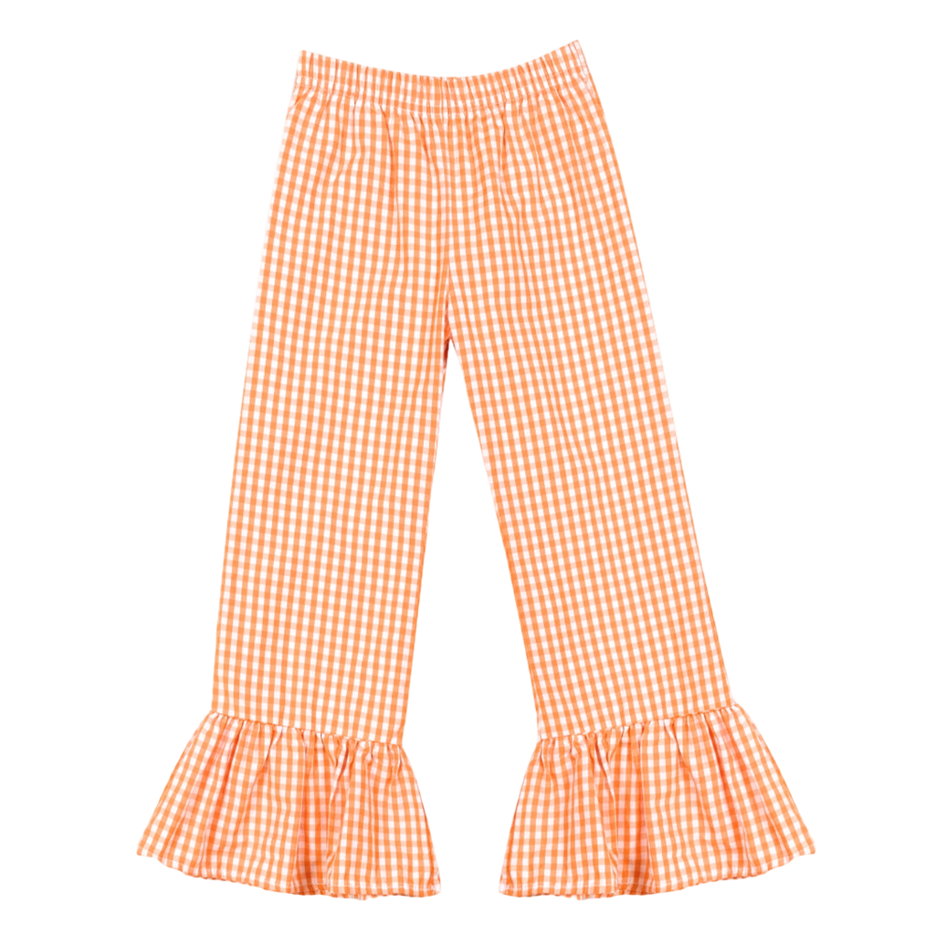 Girls Gingham Ruffle Pants