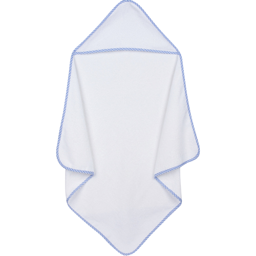 Infant Hooded Towel with Gingham Trim