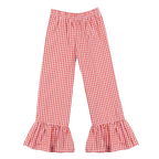 Girls Gingham Ruffle Pants