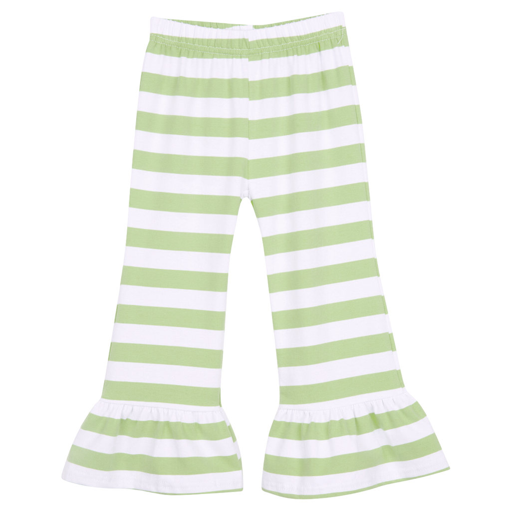 Girls Striped Ruffle Pants