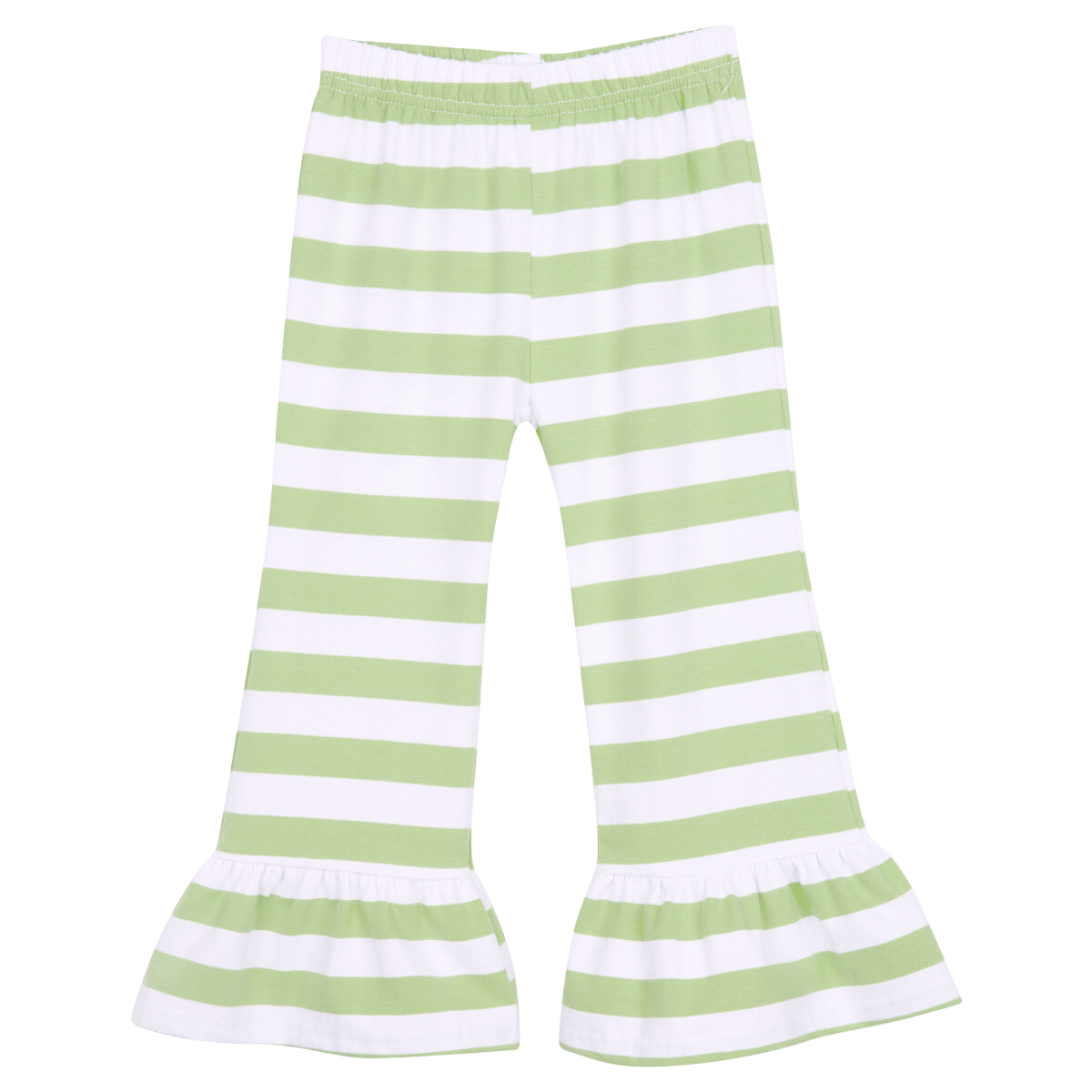 Girls Striped Ruffle Pants
