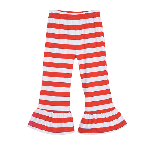 Girls Striped Ruffle Pants