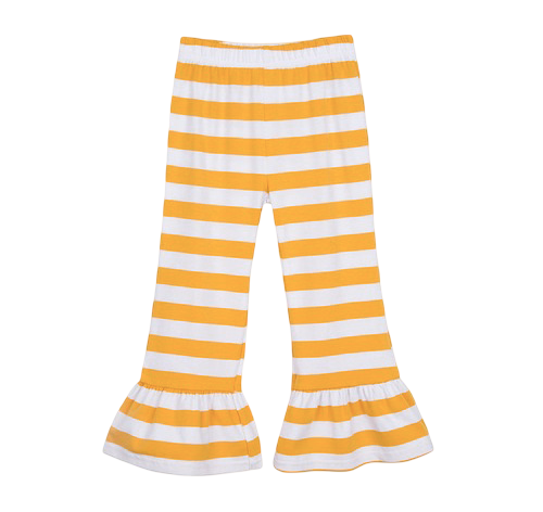 Girls Striped Ruffle Pants