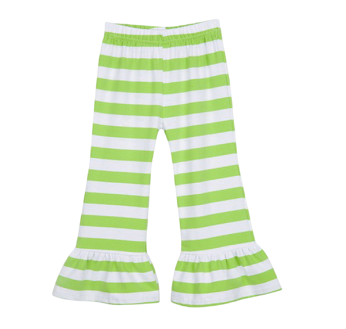 Girls Striped Ruffle Pants
