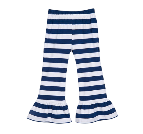 Girls Striped Ruffle Pants