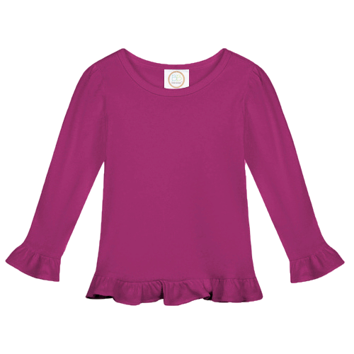 Girls Long Sleeve Ruffle T-Shirt