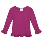 Girls Long Sleeve Ruffle T-Shirt