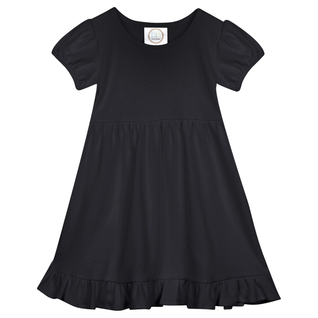 Girls Short Sleeve Empire Waist Ruffle Dress