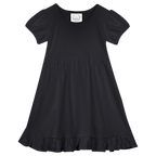 Girls Short Sleeve Empire Waist Ruffle Dress