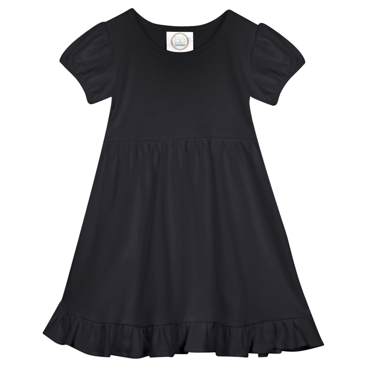 Girls Short Sleeve Empire Waist Ruffle Dress