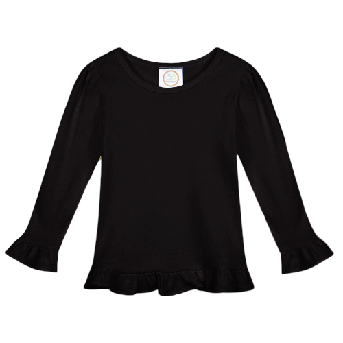 Girls Long Sleeve Ruffle T-Shirt