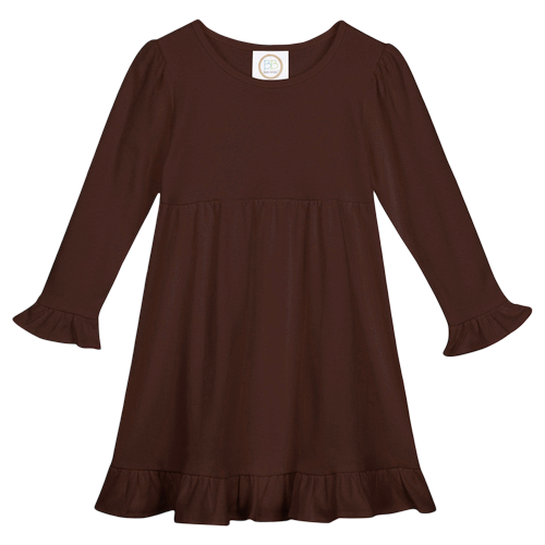 Girls Long Sleeve Empire Waist Ruffle Dress