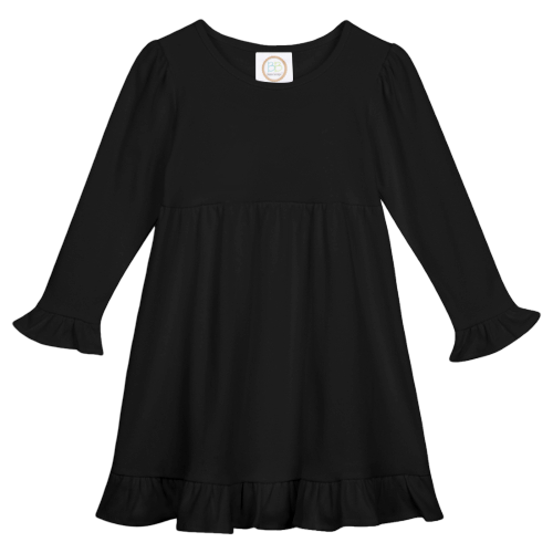 Girls Long Sleeve Empire Waist Ruffle Dress