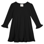 Girls Long Sleeve Empire Waist Ruffle Dress