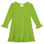 Girls Long Sleeve Empire Waist Ruffle Dress